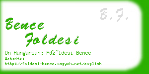 bence foldesi business card